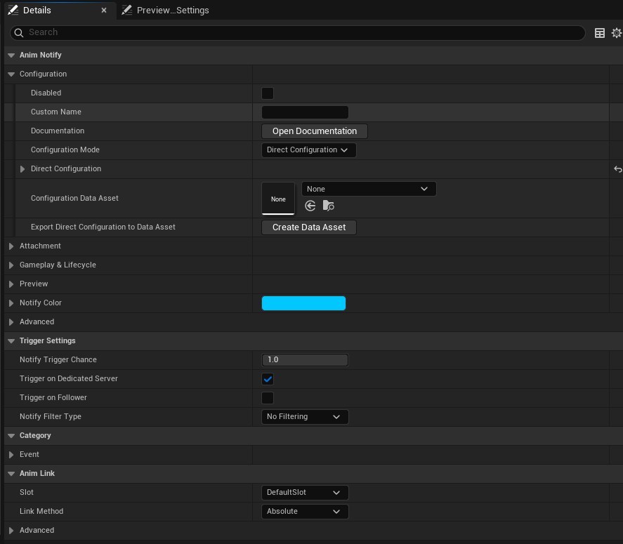 Default Settings
