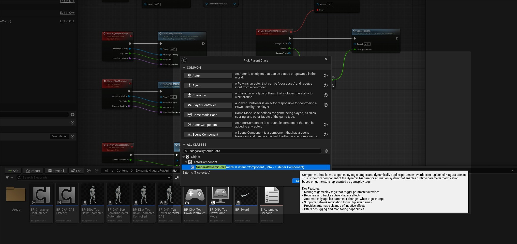 Create a child Blueprint of the DNA Listener Component